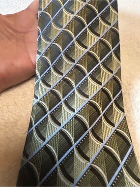 Tall/Long - Olive Green Striped Necktie